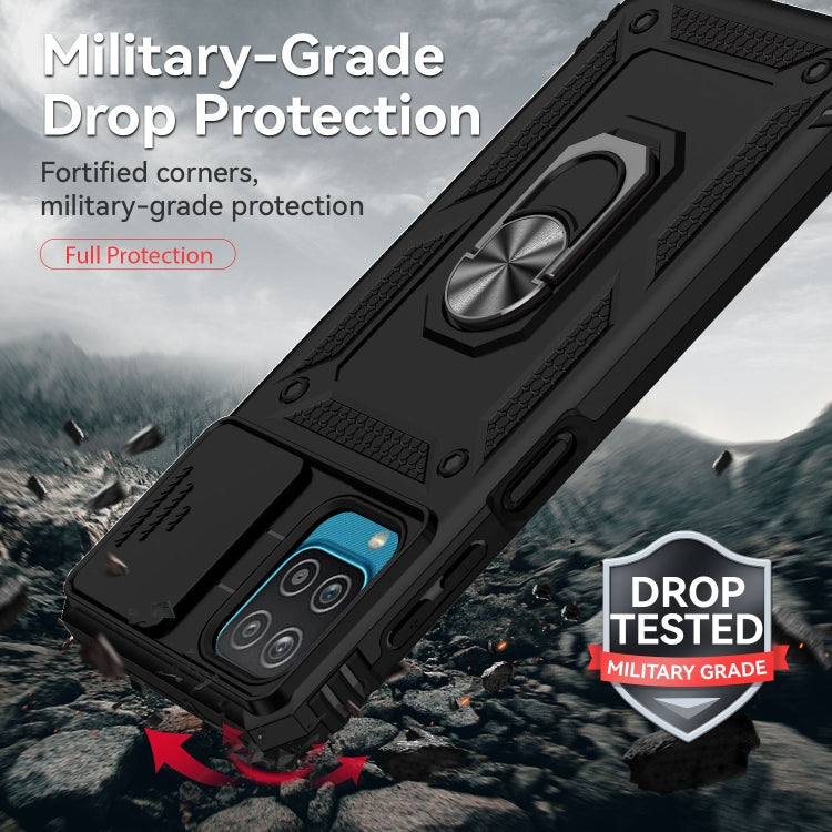 For Samsung Galaxy A12 Sliding Camshield Holder Phone Case(Black) - free shipping - PMC TechLife - Order now!