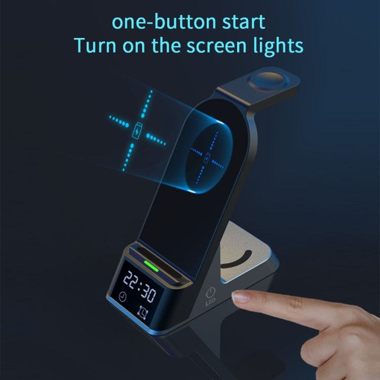 H36 6 in 1 15W Alarm Clock Digital Display Magsafe Magnetic Wireless Charger for Mobile Phones / AirPods / iWatch -  by PMC TechLife | Online Shopping South Africa | PMC TechLife