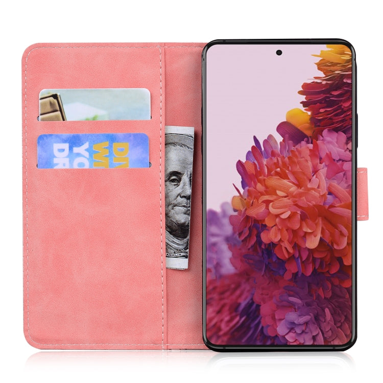 For Samsung Galaxy S21 Ultra 5G Skin Feel Pure Color Flip Leather Phone Case(Pink) - free shipping - PMC TechLife - Order now!
