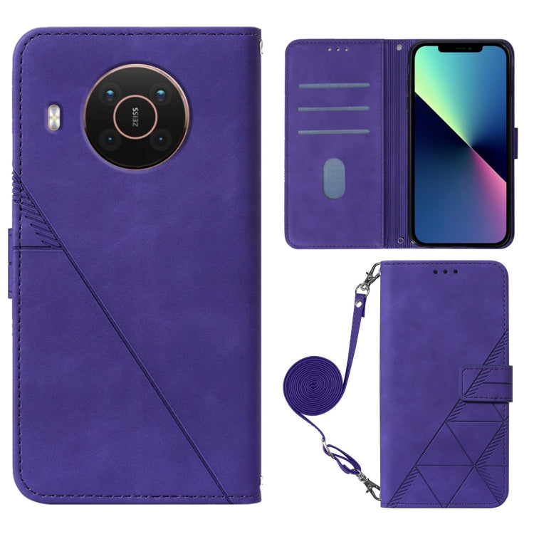 For Nokia X20 / X10 Crossbody 3D Embossed Flip Leather Phone Case(Purple) - Nokia Cases by PMC TechLife | Online Shopping South Africa | PMC TechLife | Buy Now Pay Later Mobicred