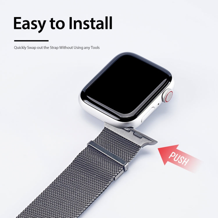 DUX DUCIS Milanese Watchband For Apple Watch Series 9&8&7 41mm / SE 3&SE 2&6&SE&5&4 40mm / 3&2&1 38mm(Gun Grey) - free shipping - PMC TechLife - Order now!