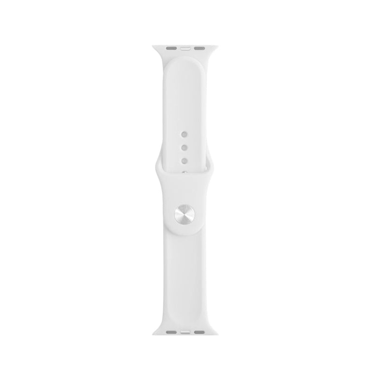 For Apple Watch Series 7 41mm / 6 & SE & 5 & 4 40mm / 3 & 2 & 1 38mm Mutural Liquid Silicone Watch Band(White) - Watch Bands by Mutural | Online Shopping South Africa | PMC TechLife | Buy Now Pay Later Mobicred