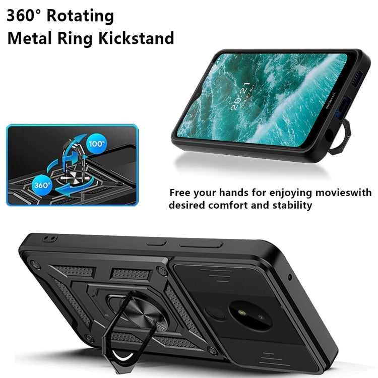 For Nokia C30 Sliding Camera Cover Design TPU+PC Phone Case(Black) - Nokia Cases by PMC TechLife | Online Shopping South Africa | PMC TechLife