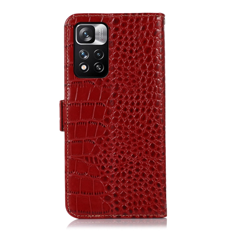 For Xiaomi Redmi Note 11 Pro 4G / 5G Global Crocodile Top Layer Cowhide Leather Phone Case(Red) - Redmi Note 11 Pro Case by PMC TechLife | Online Shopping South Africa | PMC TechLife