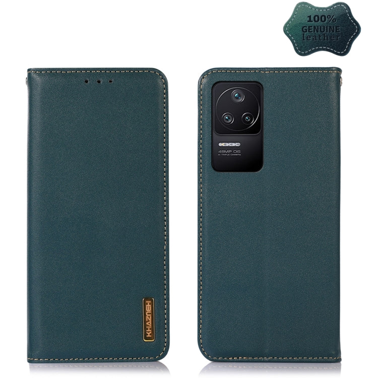 For Xiaomi Redmi K40S KHAZNEH Nappa Top Layer Cowhide Leather Phone Case(Green) - Xiaomi Cases by PMC TechLife | Online Shopping South Africa | PMC TechLife