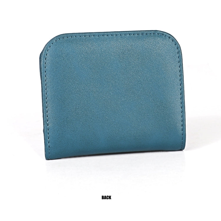 3537 Folding Short RFID Anti-Theft Genuine Leather Coin Purse for Ladies(Blue) - free shipping - PMC TechLife - Order now!