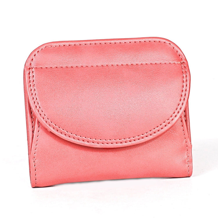 3537 Folding Short RFID Anti-Theft Genuine Leather Coin Purse for Ladies(Pink) - free shipping - PMC TechLife - Order now!