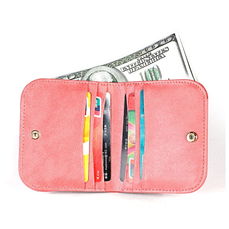 3537 Folding Short RFID Anti-Theft Genuine Leather Coin Purse for Ladies(Pink) - free shipping - PMC TechLife - Order now!