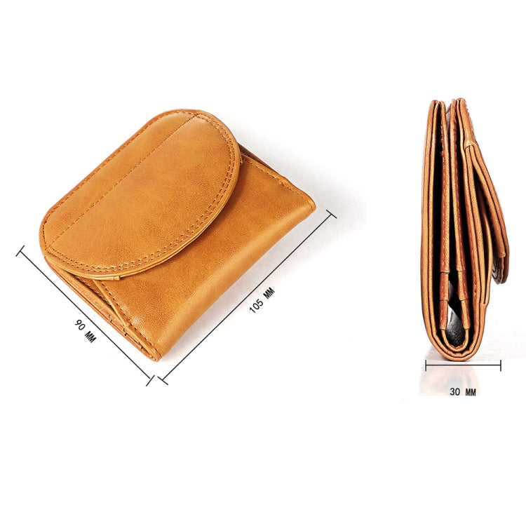 3537 Folding Short RFID Anti-Theft Genuine Leather Coin Purse for Ladies(Brown) - free shipping - PMC TechLife - Order now!
