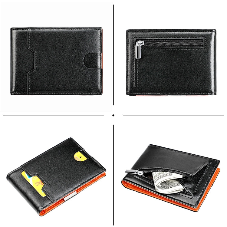 9651 Ultra-thin Two-fold RFID Anti-theft Genuine Leather Wallet For Men and Women(Orange) - Antimagnetic RFID Package by PMC TechLife | Online Shopping South Africa | PMC TechLife | Buy Now Pay Later Mobicred