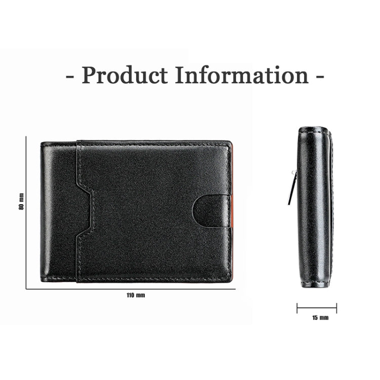 9651 Ultra-thin Two-fold RFID Anti-theft Genuine Leather Wallet For Men and Women(Blue) - Antimagnetic RFID Package by PMC TechLife | Online Shopping South Africa | PMC TechLife | Buy Now Pay Later Mobicred