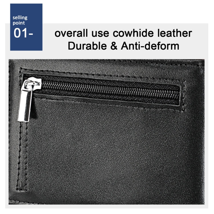 9651 Ultra-thin Two-fold RFID Anti-theft Genuine Leather Wallet For Men and Women(Orange) - Antimagnetic RFID Package by PMC TechLife | Online Shopping South Africa | PMC TechLife | Buy Now Pay Later Mobicred