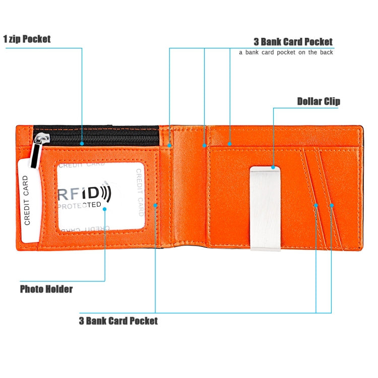 9653SN Men and Women Two-fold RFID Anti-theft Genuine Leather Wallet with Y-shaped Front Pocket(Black) - Antimagnetic RFID Package by PMC TechLife | Online Shopping South Africa | PMC TechLife | Buy Now Pay Later Mobicred