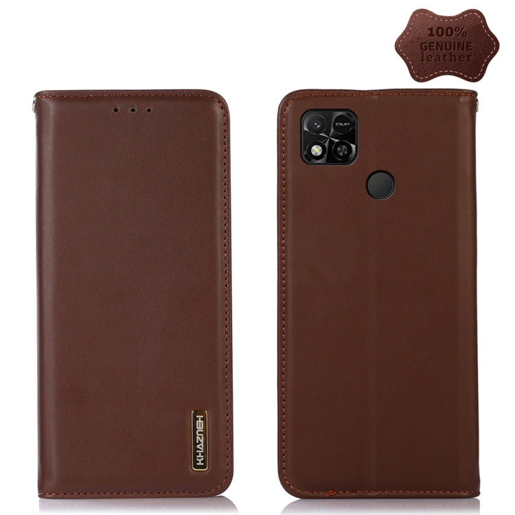 For Xiaomi Redmi 10A / 9C KHAZNEH Nappa Top Layer Cowhide Leather Phone Case(Brown) - Xiaomi Cases by PMC TechLife | Online Shopping South Africa | PMC TechLife