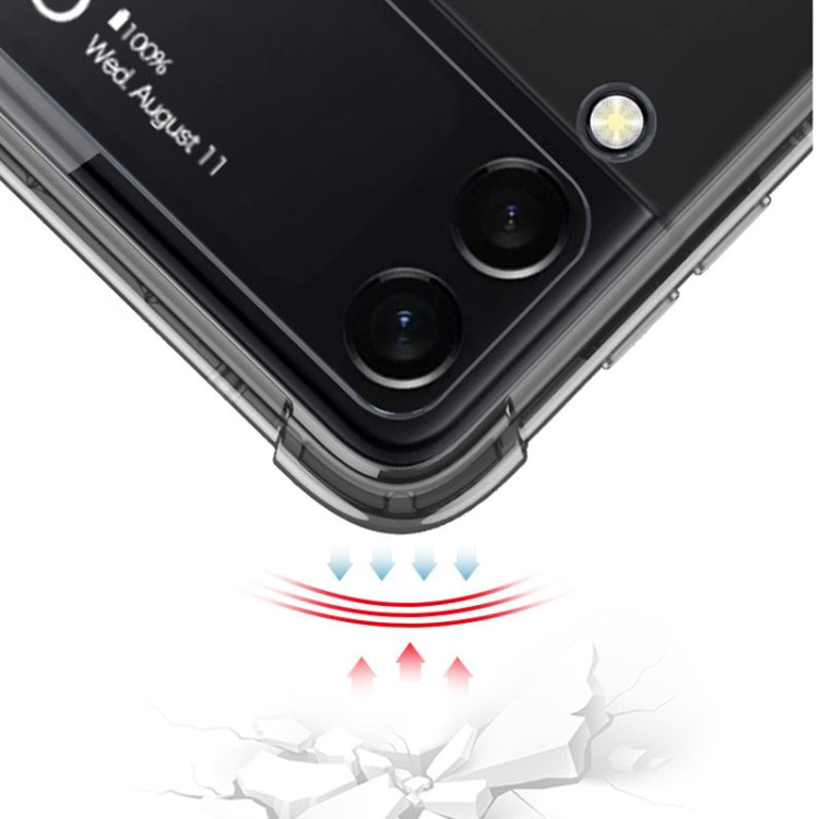 For Samsung Galaxy Z Flip3 5G GKK Shockproof Airbag Phone Case with Ring Holder & Stylus Pen(Transparent Black) - free shipping - PMC TechLife - Order now!