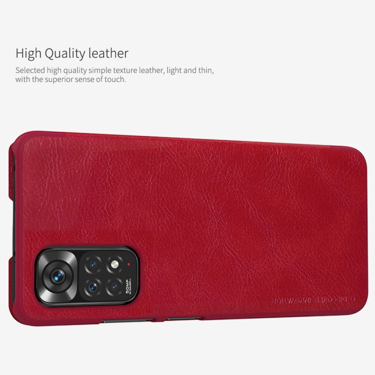 For Xiaomi Redmi Note 11 Global NILLKIN QIN Series Crazy Horse Texture Leather Case(Brown) - Xiaomi Cases by NILLKIN | Online Shopping South Africa | PMC TechLife | Buy Now Pay Later Mobicred