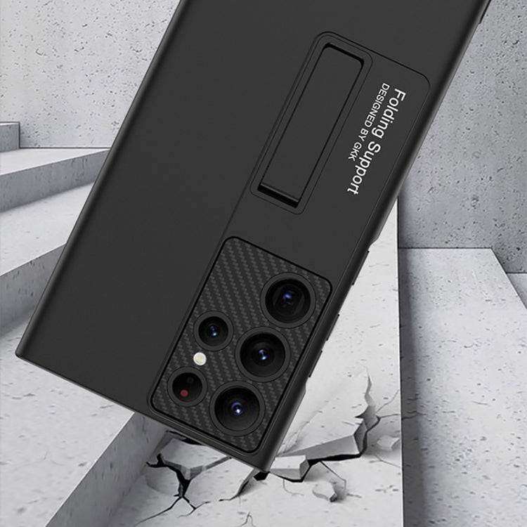 For Samsung Galaxy S22 Ultra 5G GKK Ultra-thin Shockproof Phone Case with Holder(Silver) - Galaxy S22 Ultra 5G Cases by GKK | Online Shopping South Africa | PMC TechLife | Buy Now Pay Later Mobicred