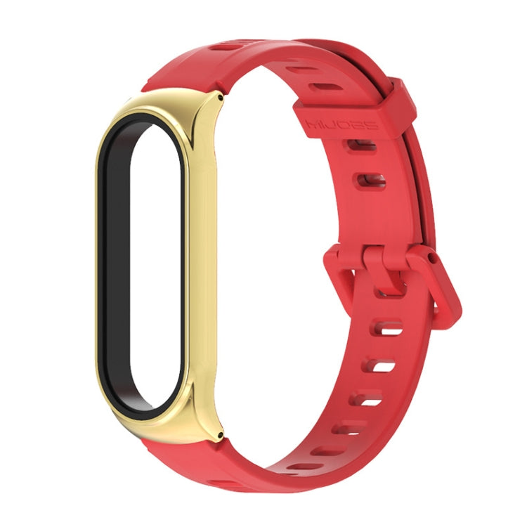 For Xiaomi Mi Band 6 / 5 / 4 / 3 Mijobs Flat Hole Silicone Watch Band, Style:CS Case(Red+Gold) - free shipping - PMC TechLife - Order now!