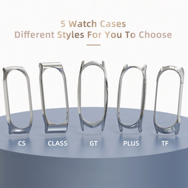 For Xiaomi Mi Band 6 / 5 / 4 / 3 Mijobs Flat Hole Silicone Watch Band, Style:GT Case(Pink+Rose Gold) - Watch Bands by MIJOBS | Online Shopping South Africa | PMC TechLife | Buy Now Pay Later Mobicred