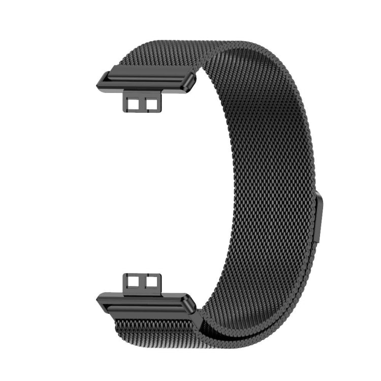 For Huawei Watch Fit Mijobs Milan Magnetic Stainless Steel Watch Band(Black) - Watch Bands by MIJOBS | Online Shopping South Africa | PMC TechLife | Buy Now Pay Later Mobicred