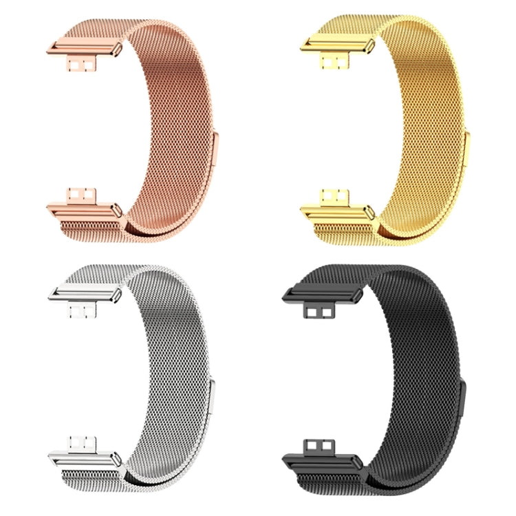 For Huawei Watch Fit Mijobs Milan Magnetic Stainless Steel Watch Band(Black) - Watch Bands by MIJOBS | Online Shopping South Africa | PMC TechLife | Buy Now Pay Later Mobicred