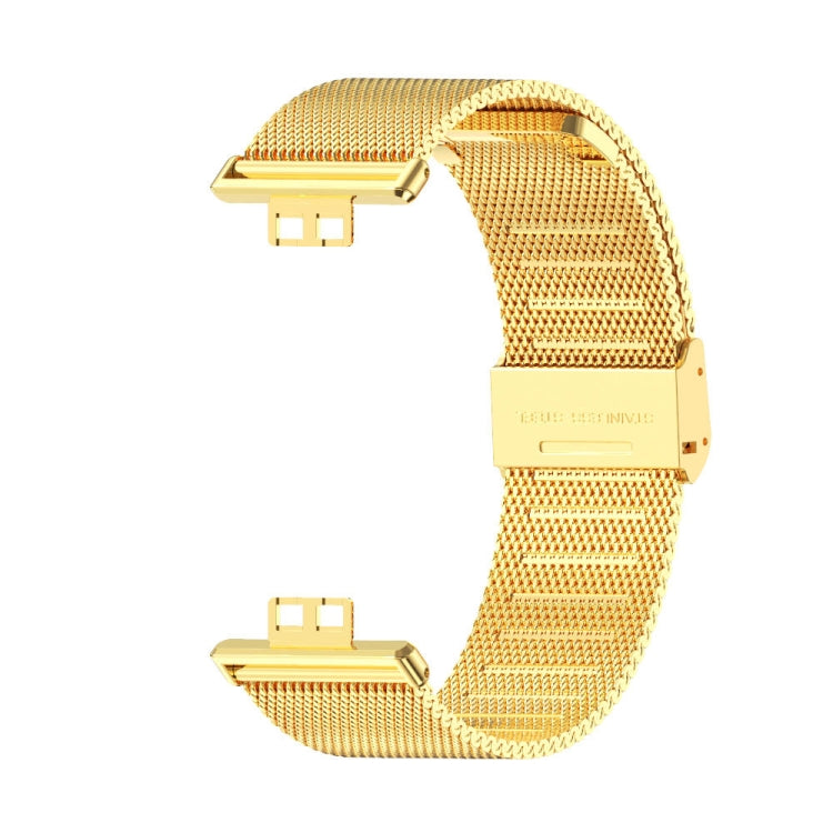 For Huawei Watch Fit Mijobs Milan Buckle Stainless Steel Watch Band(Gold) - Watch Bands by MIJOBS | Online Shopping South Africa | PMC TechLife | Buy Now Pay Later Mobicred
