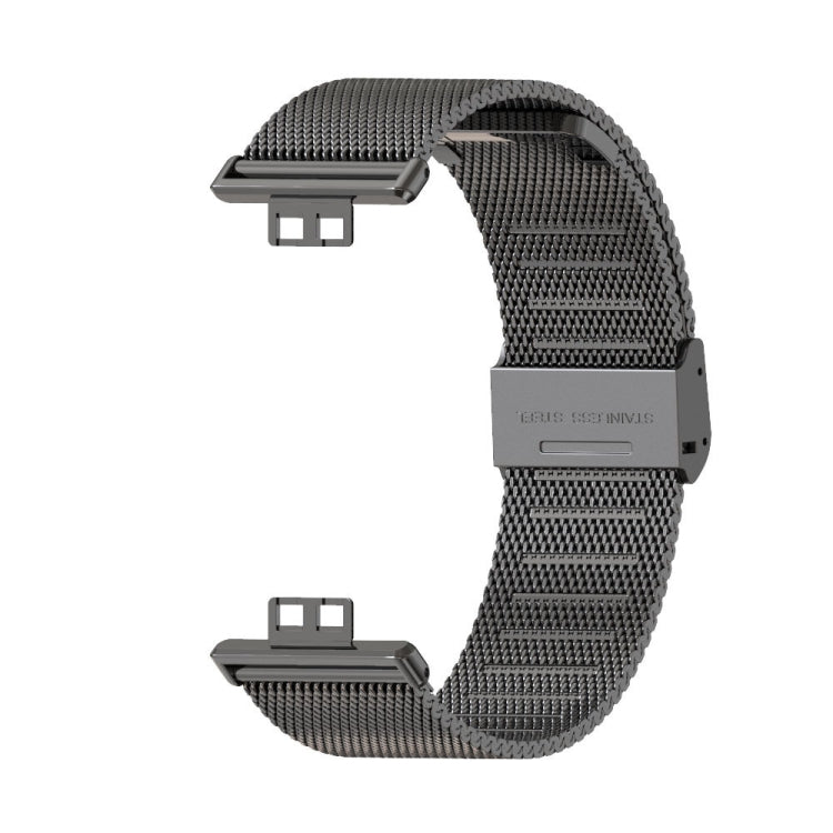 For Huawei Watch Fit Mijobs Milan Buckle Stainless Steel Watch Band(Black) - Watch Bands by MIJOBS | Online Shopping South Africa | PMC TechLife | Buy Now Pay Later Mobicred