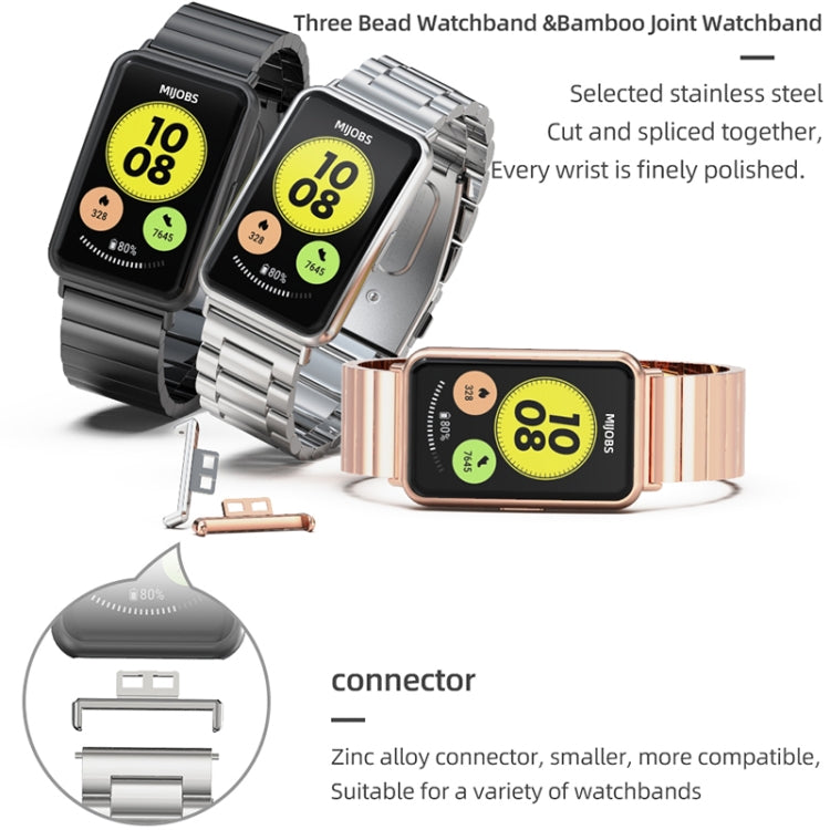 For Huawei Watch Fit Mijobs Milan Buckle Stainless Steel Watch Band(Gold) - Watch Bands by MIJOBS | Online Shopping South Africa | PMC TechLife | Buy Now Pay Later Mobicred