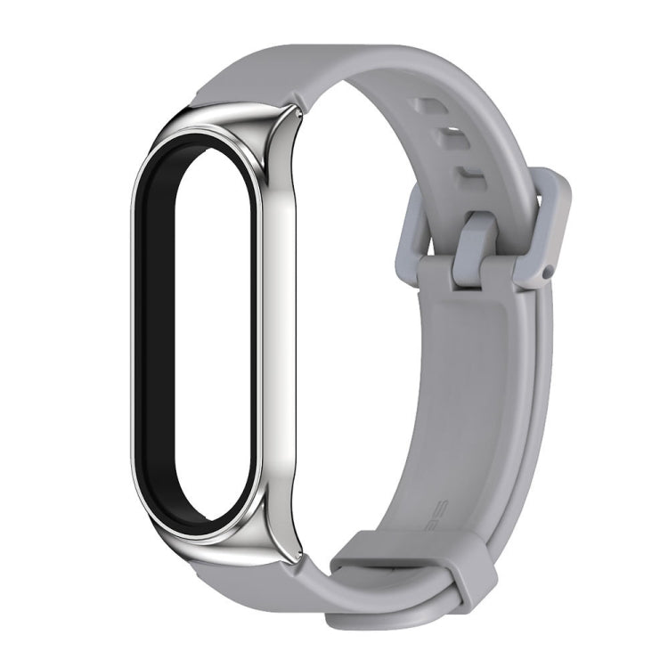 For Xiaomi Mi Band 3/4/5/6 Mijobs CS Silicone Waterproof Watch Band(Grey+Silver) - Watch Bands by MIJOBS | Online Shopping South Africa | PMC TechLife | Buy Now Pay Later Mobicred