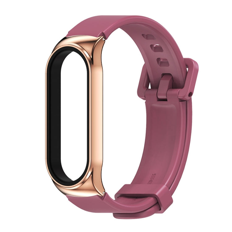 For Xiaomi Mi Band 3/4/5/6 Mijobs CS Silicone Waterproof Watch Band(Wine Red+Rose Gold) - Watch Bands by MIJOBS | Online Shopping South Africa | PMC TechLife | Buy Now Pay Later Mobicred