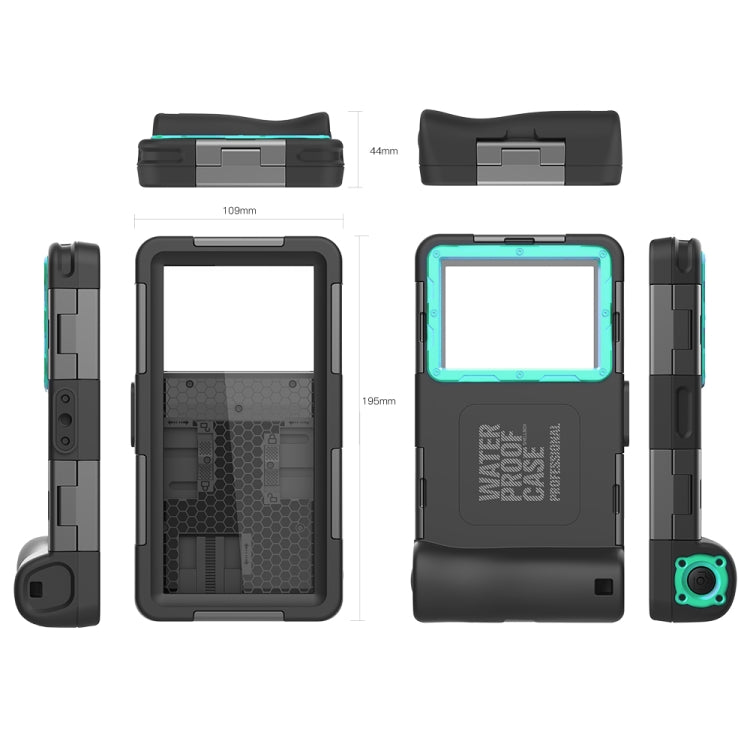 RedPepper 2nd Generation Diving Waterproof Protective Case, Waterproof depth: 15m(Black + Blue) - free shipping - PMC TechLife - Order now!