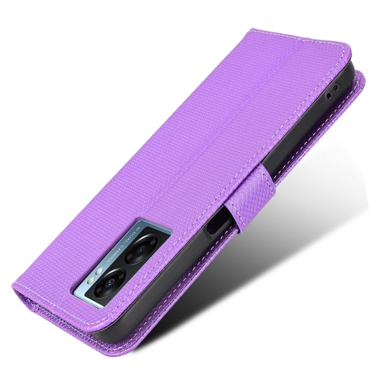 For OPPO A57 5G Diamond Texture Leather Phone Case(Purple) - free shipping - PMC TechLife - Order now!