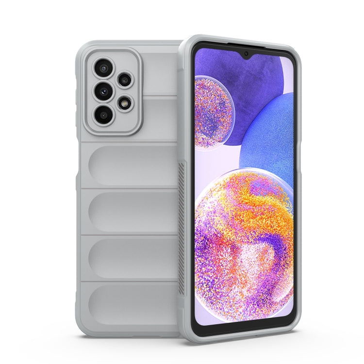 For Samsung Galaxy A23 Magic Shield TPU + Flannel Phone Case(Grey) - Galaxy Phone Cases by PMC TechLife | Online Shopping South Africa | PMC TechLife | Buy Now Pay Later Mobicred