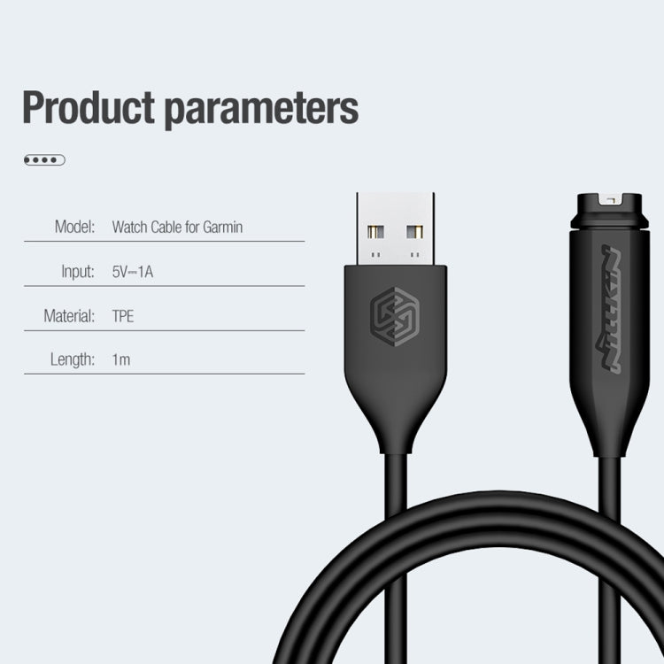 Smart Watch Charging Data Cable for Garmin, Cable Length: 1m - Charger by NILLKIN | Online Shopping South Africa | PMC TechLife | Buy Now Pay Later Mobicred