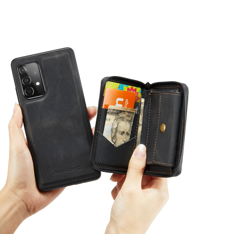 For Samsung Galaxy A33 5G JEEHOOD Magnetic Zipper Horizontal Flip Phone Leather Case(Black) - Galaxy Phone Cases by JEEHOOD | Online Shopping South Africa | PMC TechLife | Buy Now Pay Later Mobicred