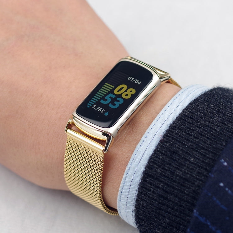 For Fitbit Charge5 Mijobs Milan Buckle Stainless Steel Metal Watch Band(Gold) - Watch Bands by MIJOBS | Online Shopping South Africa | PMC TechLife | Buy Now Pay Later Mobicred