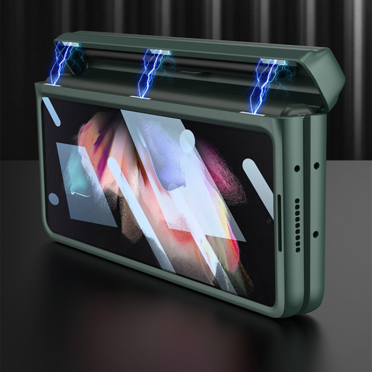 For Samsung Galaxy Z Fold3 5G GKK Integrated Magnetic Full Coverage Phone Flip Case with Pen Box(Grey) - free shipping - PMC TechLife - Order now!