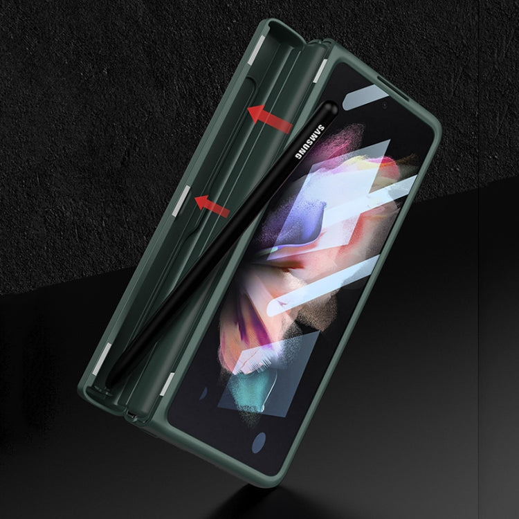For Samsung Galaxy Z Fold3 5G GKK Integrated Magnetic Full Coverage Phone Flip Case with Pen Box(Grey) - free shipping - PMC TechLife - Order now!