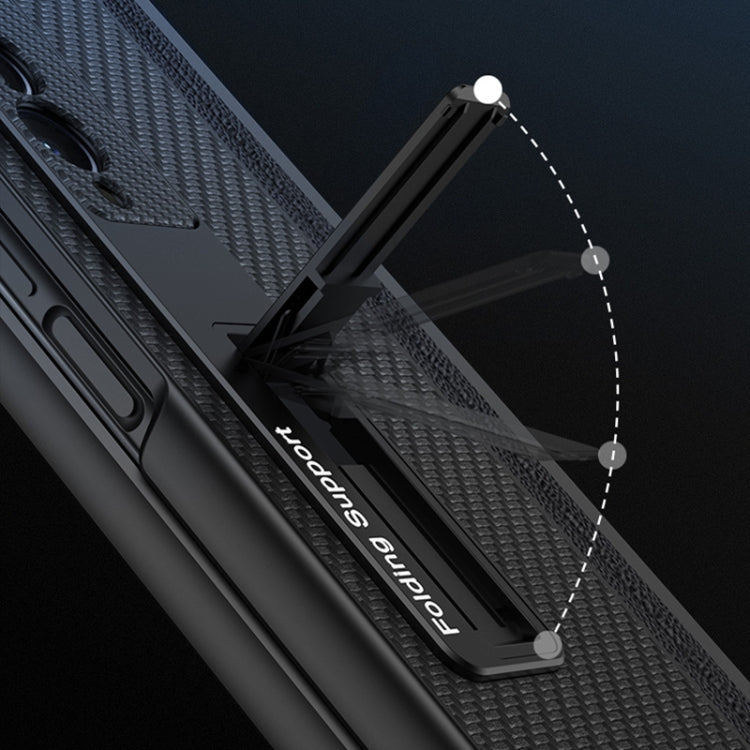 For Samsung Galaxy Z Fold3 5G GKK Magnetic Hinge Plain Leather Phone Flip Case with Pen Box(Black) - free shipping - PMC TechLife - Order now!
