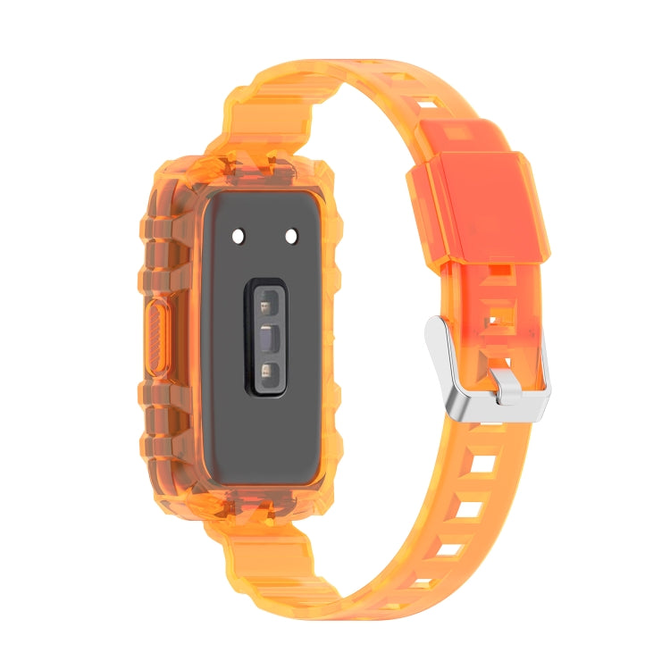 For Huawei Band 7 Integrated Transparent Silicone Watch Band(Orange) - Watch Bands by PMC TechLife | Online Shopping South Africa | PMC TechLife | Buy Now Pay Later Mobicred