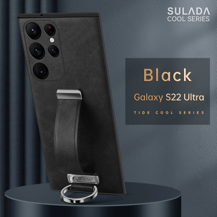 For Samsung Galaxy S22 Ultra 5G SULADA Cool Series PC + Leather Texture Skin Feel Shockproof Phone Case(Black) - free shipping - PMC TechLife - Order now!