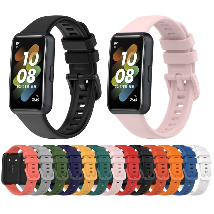 For Huawei Band 7 Silicone Watch Band(Black) - Watch Bands by PMC TechLife | Online Shopping South Africa | PMC TechLife | Buy Now Pay Later Mobicred