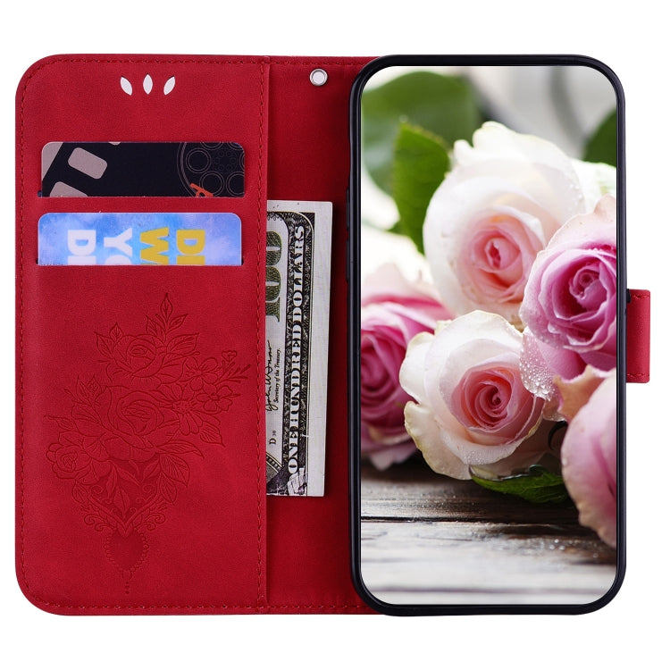 For OPPO A55 5G / A53s 5G / A16 Butterfly Rose Embossed Leather Phone Case(Red) - free shipping - PMC TechLife - Order now!