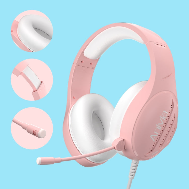 Anivia A10 3.5mm Wired Music Headset with Mic(Pink) - free shipping - PMC TechLife - Order now!