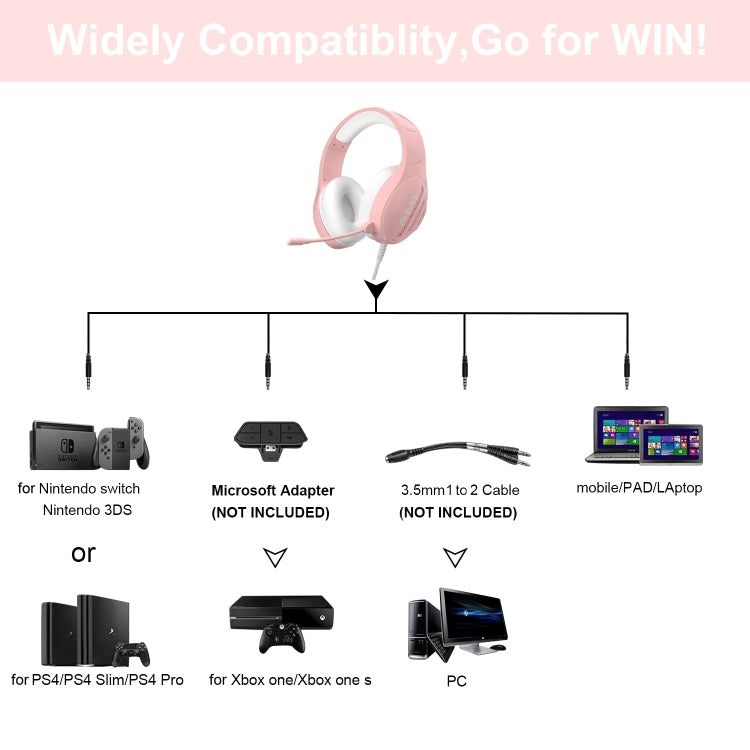 Anivia A10 3.5mm Wired Music Headset with Mic(Pink) - free shipping - PMC TechLife - Order now!