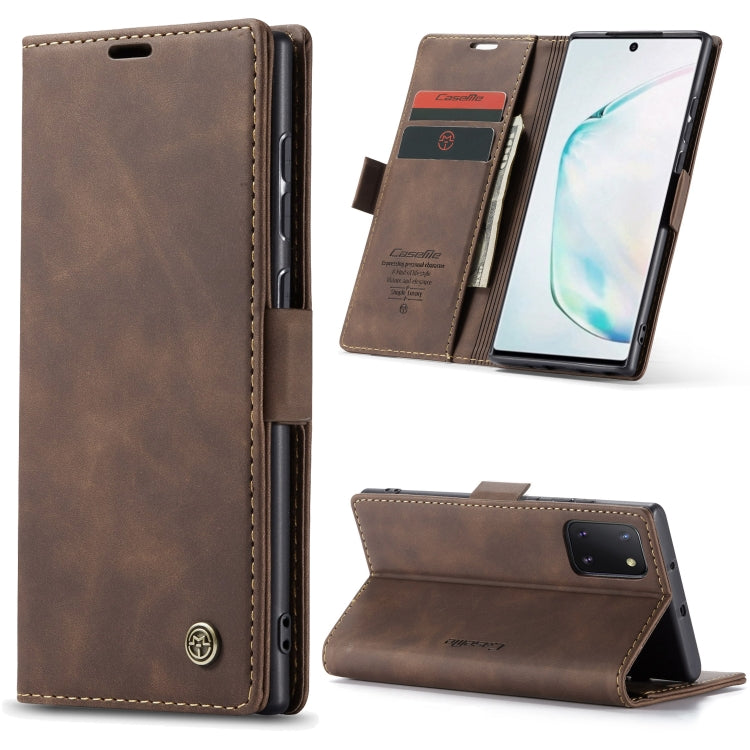 For Galaxy A81 / Note 10 Lite CaseMe Multifunctional Horizontal Flip Leather Case, with Card Slot & Holder & Wallet(Coffee) - Galaxy Phone Cases by CaseMe | Online Shopping South Africa | PMC TechLife | Buy Now Pay Later Mobicred
