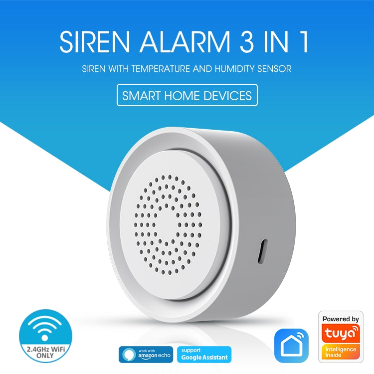 NEO NAS-AB03WT WiFi USB Siren Alarm with Temperature & Humidity Sensor - free shipping - PMC TechLife - Order now!