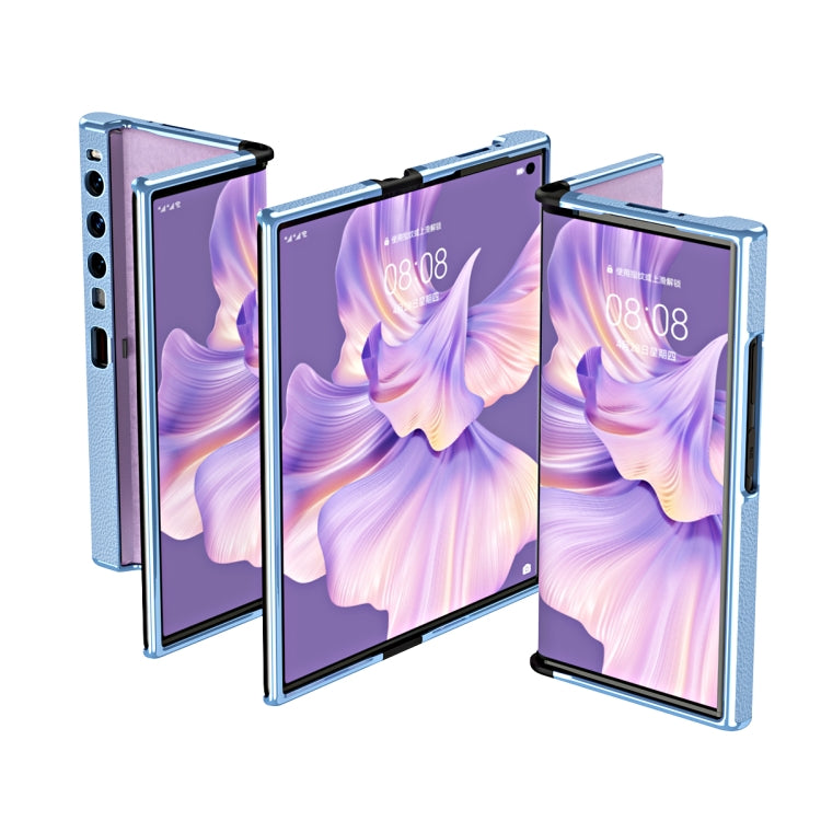 For Huawei Mate Xs 2 Ultra-thin Frame Paste Leather Shockproof Phone Case(Blue) - Huawei Cases by PMC TechLife | Online Shopping South Africa | PMC TechLife