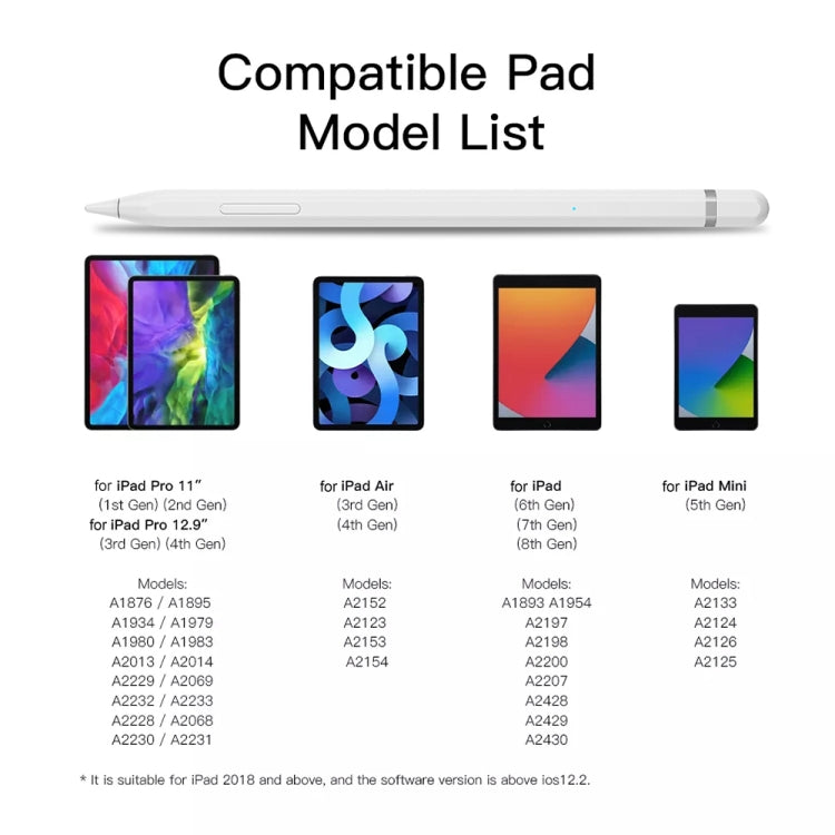 JD50 Bluetooth Active Stylus Pencil with Palm Rejection for iPad After 2018 Version - Stylus Pen by PMC TechLife | Online Shopping South Africa | PMC TechLife