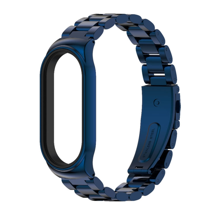 For Xiaomi Mi Band 7 / 7 NFC MIJOBS CS Three-Bead Metal Stainless Steel Watch Band(Blue) - Watch Bands by MIJOBS | Online Shopping South Africa | PMC TechLife | Buy Now Pay Later Mobicred